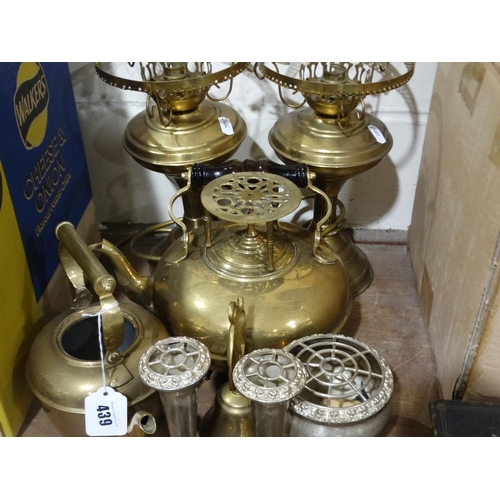 439 - A Collection Of Mixed Brass And Plated Ware