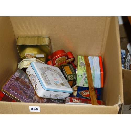 464 - A Box Of Collectable Tins