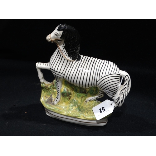 52 - A Staffordshire Pottery Model Zebra