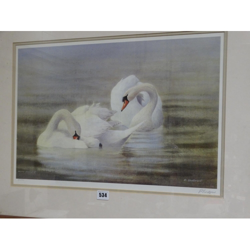 534 - Philip Snow, A Limited Edition Print Of Swans