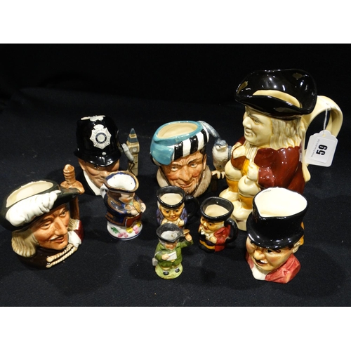 59 - A Group Of Royal Doulton And Other Small Size Character Jugs