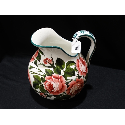 79 - A Large Wemyss Rose Decorated Pottery Wash jug