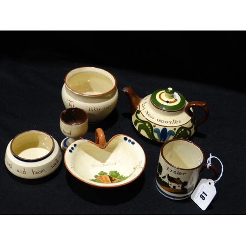 81 - A Group Of Mottoware Pottery
