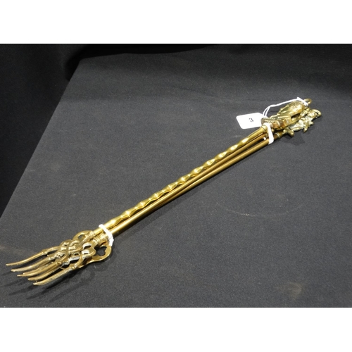 3 - Three Vintage Brass Toasting Forks Including One For The 1936 Coronation