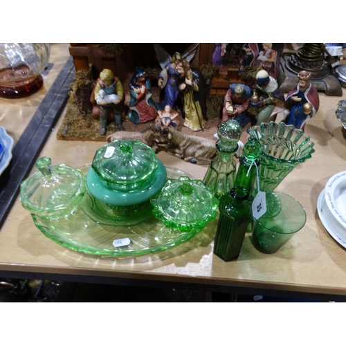 35 - A Qty Of Green Coloured Glassware