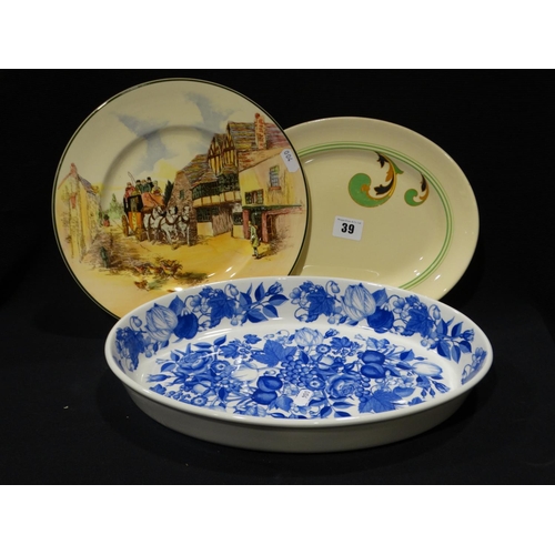 39 - A Royal Doulton Series Ware Plate, Together With A Meat Plate Etc (3)