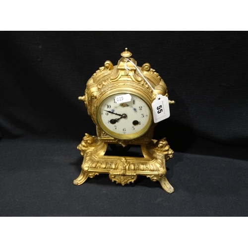 55 - A Gilt Metal Encased Mantel Clock