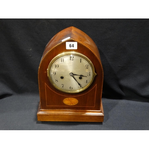 64 - An Edwardian Mahogany Encased Mantel Clock