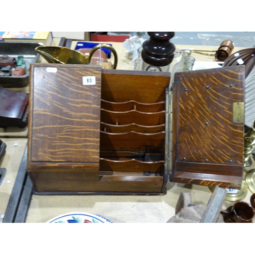 83 - A Edwardian Oak Stationery Cabinet