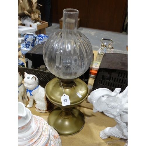 97 - A Circular Based Brass Oil Lamp