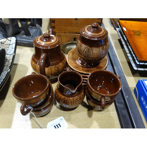 111 - A Fifteen Piece Stoneware Coffee Set