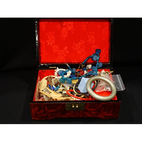 16 - A Lacquerwork Box Of Costume Jewellery