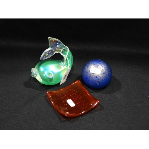 35 - A Glasform Paperweight In The Form Of A Fish, Together With A Royal Brierley Paperweight Etc (3)