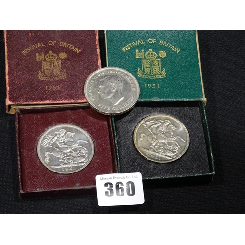 360 - Three Collectable Coins To Include 1951 Festival Of Britain