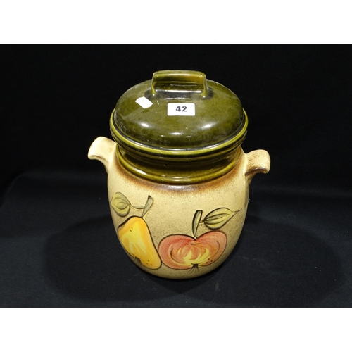 42 - A West German Pottery Two Handled Lidded Jar