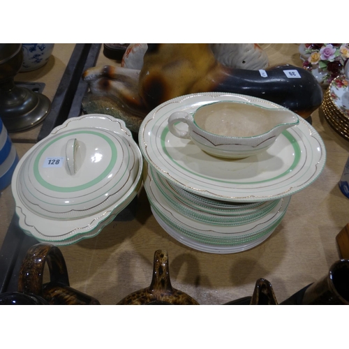 128 - A Qty Of Green Banded Clarice Cliff Pottery Dinnerware