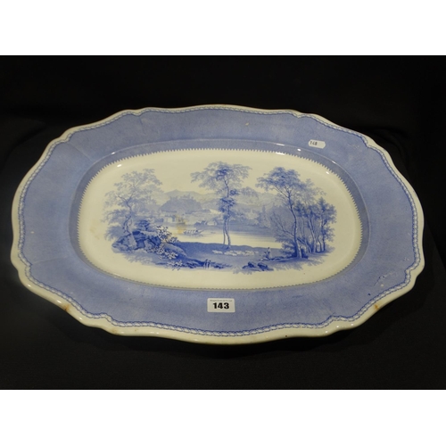 A Davenport Pottery Blue & White Transfer Decorated Meat Plate With ...