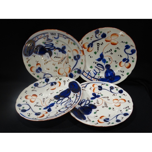 Four Circular Gaudy Welsh Pottery Plates