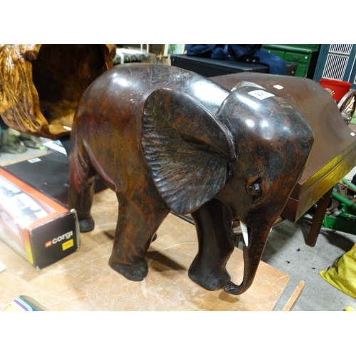 220 - A Large Size Carved Hardwood Model Elephant, 15