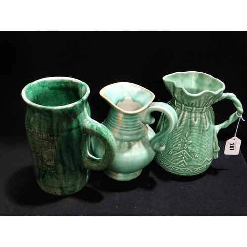 267 - A Sylvac Pottery Art Deco Sack Jug, Together With A Similar Beswick Jug Etc (3)