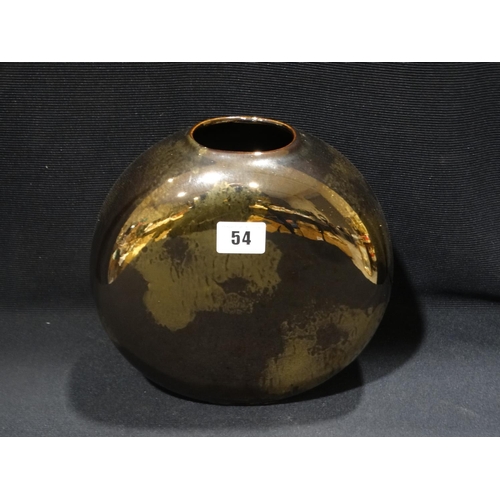 54 - A West German Pottery Copper Lustre Glazed Globular Vase, 690-20