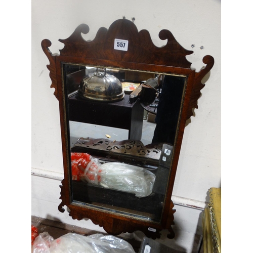 557 - A Georgian Style Mahogany Wall Mirror