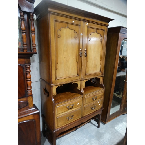 685 - An Arts & Crafts Style Two Door Cabinet On Stand (Adapted)