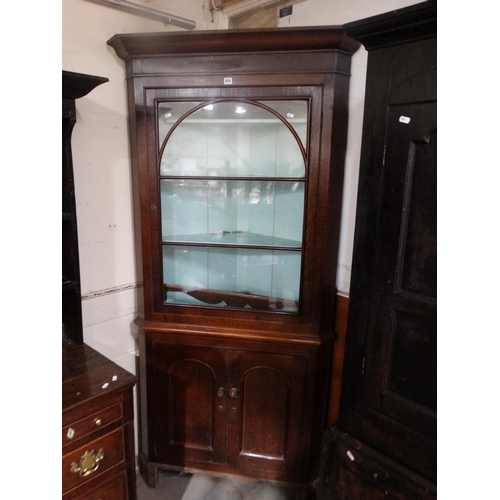 693 - An Antique Three Door Standing Corner Cabinet