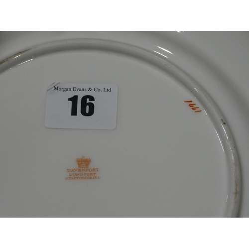 16 - Four Circular Davenport Dessert Plates, Each With A Different Painted Landscape Panel, 9.5