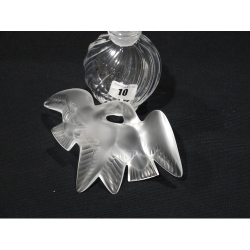 10 - A Nina Ricci Perfume Bottle & Stopper, By Lalique. The Stopper Modelled As A Pair Of Courting Birds,... 