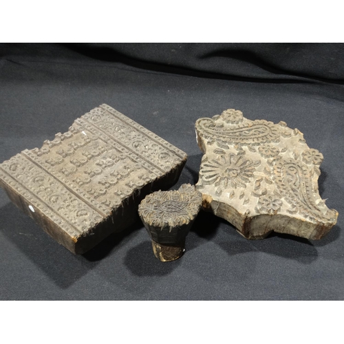 26 - Three Early 20thc Indian Wooden Printing Blocks