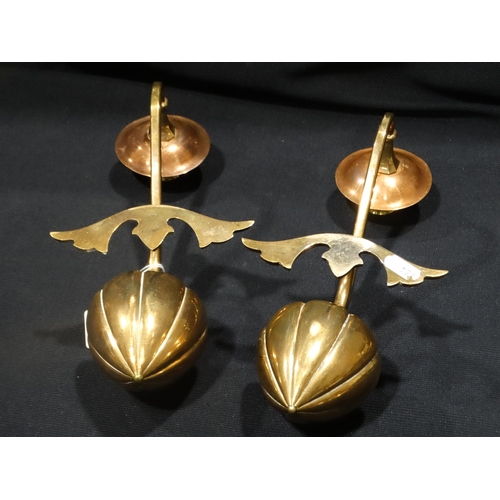 103 - A Pair Of Unmarked Seed Pod Cantilever Candlesticks In The Manner Of W.A.S Benson