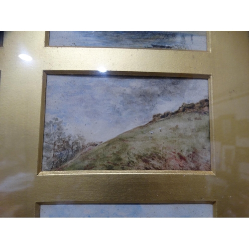 556 - A Single Framed Group Of Twelve Miniature Watercolours Of North Wales Views