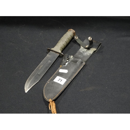 21 - A Vintage Survival Knife & Sheath