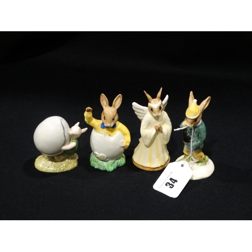 34 - Four Royal Doulton Bunnykins & Other Figures