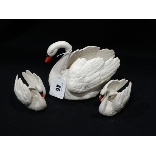 46 - Three Goebels Model Swans