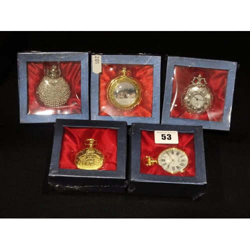 53 - Five Boxed Collectors Pocket Watches