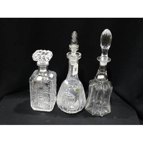 55 - Three Glass Decanters