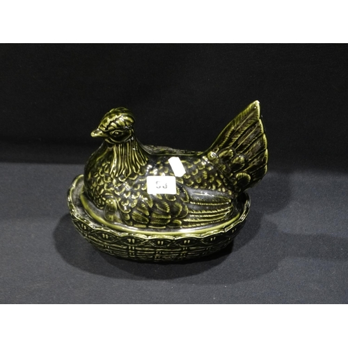 93 - A Portmeirion Pottery Hen On Nest