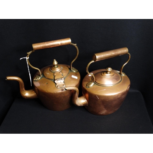 141 - Two Antique Copper Kettles