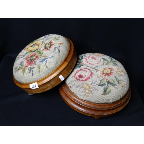 184 - Two Victorian Circular Footstools