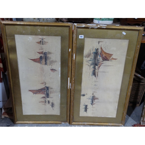 185 - Edwardian School, A Pair Of Watercolour Marine Studies, Unsigned