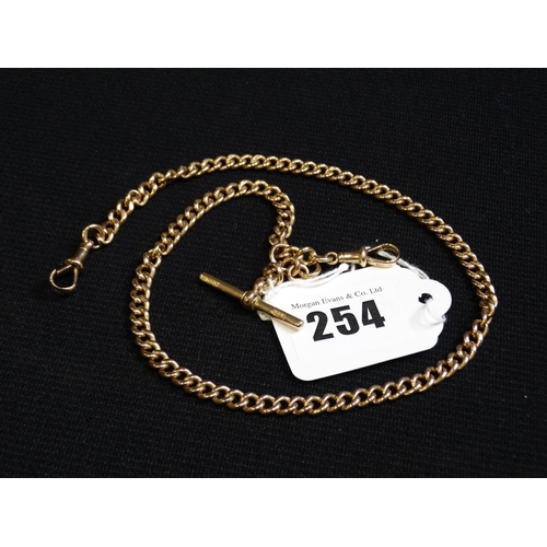 254 - A 9ct Gold Double Albert Watch Chain, 35grms