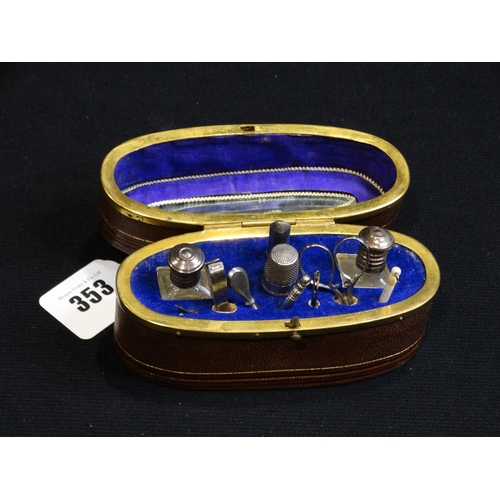 353 - A Victorian Period Sewing Companion In A Fitted Case