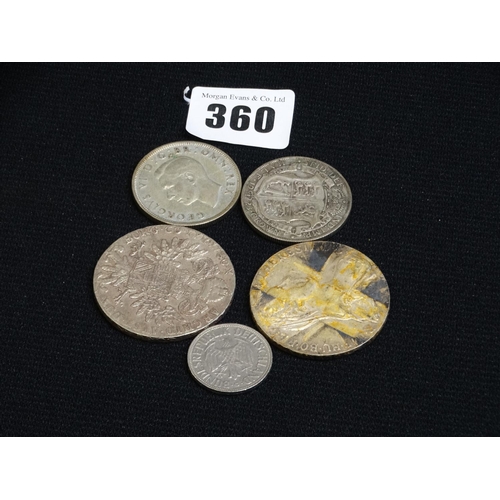 360 - Four Silver & Other Coins