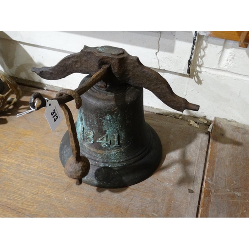 373 - An Antique School Bell With Date 1841