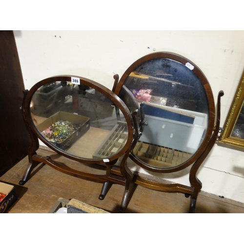 386 - Two Edwardian Swing Toilet Mirrors