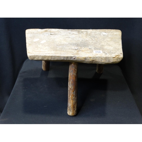 398 - An Antique Three Legged Milking Stool