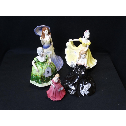 98 - Six Coalport & Royal Doulton Lady Figures