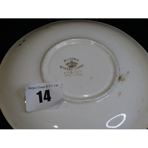 14 - A Rosina Queens China Circular Saucer With White Star Line Emblem